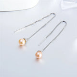 925 Silver Long Pearl Mountings Ear Line Earrings SE122SB