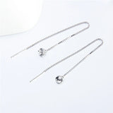925 Silver Long Pearl Mountings Ear Line Earrings SE122SB