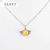 925 Silver Ginkgo Leaf Pendant Necklace Choker Collar SP183SB