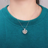 925 Silver First Mom Cage Pendant Heart Pearl Gift SC401SB