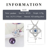 925 Silver Flower Charm Pearl Necklace for Women