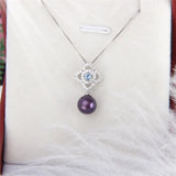 925 Silver Flower Charm Pearl Necklace for Women