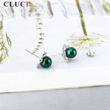 925 Silver Flower Pearl Stud Earrings SE072SB