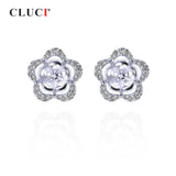 925 Silver Flower Pearl Stud Earrings SE072SB