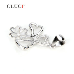 925 Sterling Silver Flower Heart Charms Pendant for Women