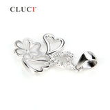925 Sterling Silver Flower Heart Charms Pendant for Women