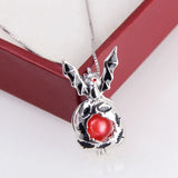 925 Silver Halloween Bat Charm Pendant Women Flying Bat Zircon Cage SC318SB