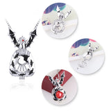 925 Silver Halloween Bat Charm Pendant Women Flying Bat Zircon Cage SC318SB