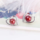 925 Silver Heart Earrings Women Fine Jewelry SE056SB