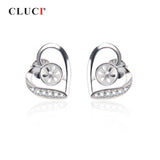 925 Silver Heart Earrings Women Fine Jewelry SE056SB