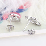 925 Silver Heart Earrings Women Fine Jewelry SE056SB