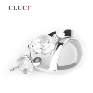 925 Silver Heart Pendant Zircon Charms Love Heart Shaped Pendant