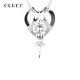 925 Silver Heart Pendant Zircon Charms Love Heart Shaped Pendant