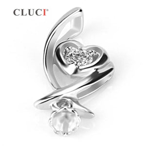 925 Sterling Silver Heart Pendant with Zircon for Women Jewelry