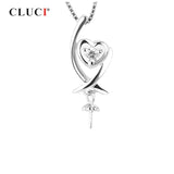 925 Sterling Silver Heart Pendant with Zircon for Women Jewelry