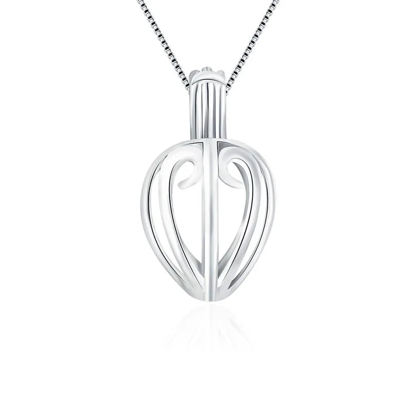 925 Silver Heart Pearl Locket Necklace for Women SC024SB