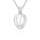925 Silver Heart Pearl Locket Necklace for Women SC024SB