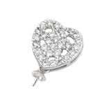 925 Silver Heart Pearl Pendant Mounting SP055SB