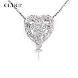 925 Silver Heart Pearl Pendant Mounting SP055SB