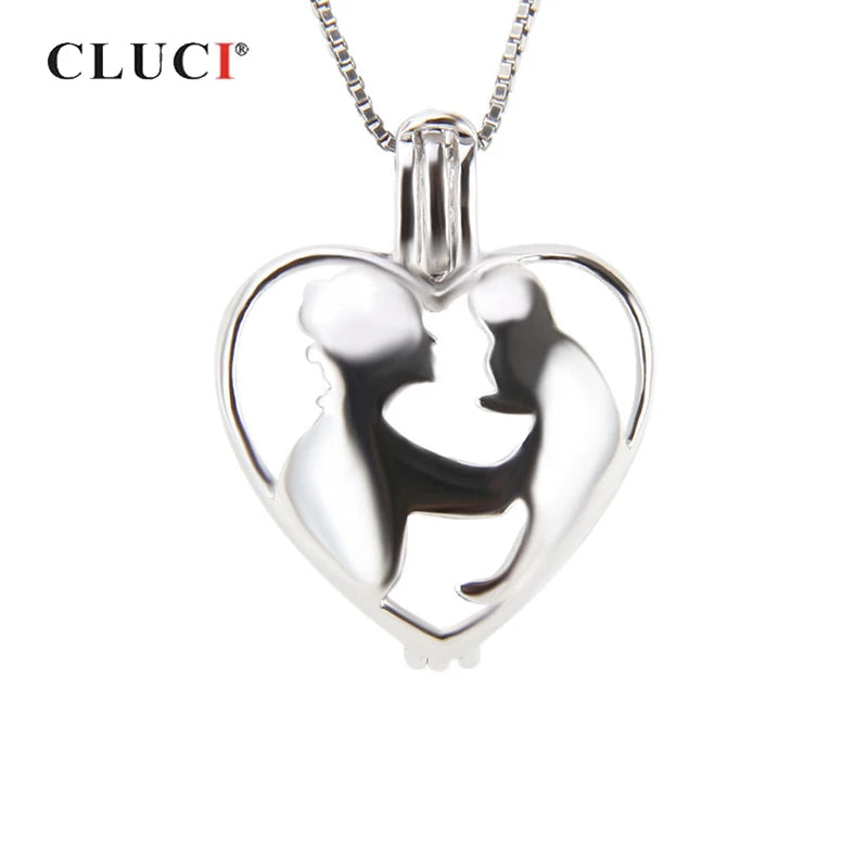 925 Silver Heart Pendant Mother's Gift Pearl Locket