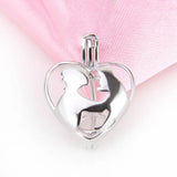 925 Silver Heart Pendant Mother's Gift Pearl Locket