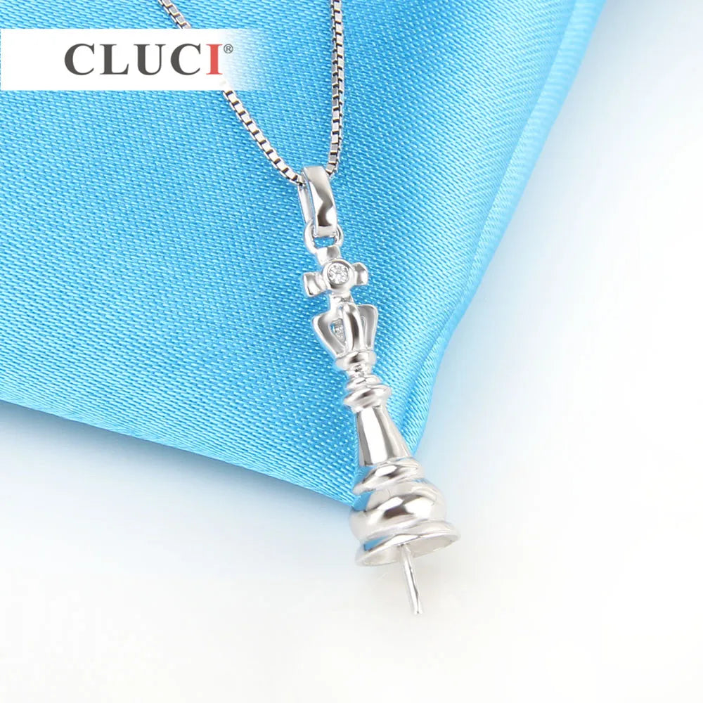 925 Silver High Pendant Mounting for 8mm Pearl Choker SP238SB