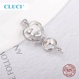 925 Silver Initial L Love Cage Pendant Heart Pearl Girls SC402SB