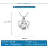 925 Silver Initial L Love Cage Pendant Heart Pearl Girls SC402SB