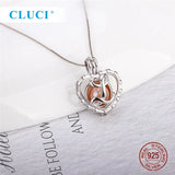 925 Silver Initial L Love Cage Pendant Heart Pearl Girls SC402SB