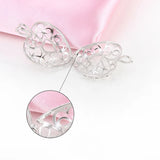 925 Silver LOVE Heart Cage Pendant Bowknot Women Wish Pearl Locket
