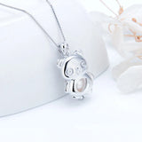 925 Silver Bear Cage Pendant - Women's Gift