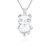 925 Silver Bear Cage Pendant - Women's Gift