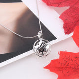 925 Silver Maple Leaf Cage Pendant Necklace Canada Theme Pearl Locket