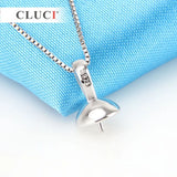 925 Silver Minimalism Pendant Round Pearl Pendant Mounting