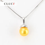 925 Silver Minimalism Pendant Round Pearl Pendant Mounting