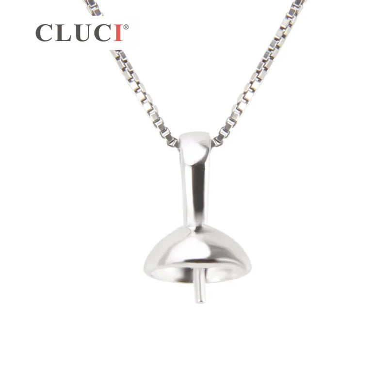 925 Silver Minimalism Pendant Round Pearl Pendant Mounting