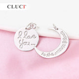 925 Sterling Silver Moon Charm & Round Pendant Mounting for 6-8mm Pearl Necklace