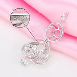 925 Silver Heart Shaped Cage Pendant for Mom