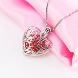 925 Silver Heart Shaped Cage Pendant for Mom