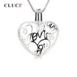 925 Silver Heart Shaped Cage Pendant for Mom
