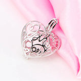 925 Silver Heart Shaped Cage Pendant for Mom