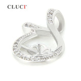 925 Silver Circle Pearl Pendant Mounting Women Charms SP034SB