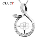 925 Silver Circle Pearl Pendant Mounting Women Charms SP034SB