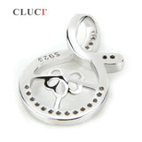 925 Silver Circle Pearl Pendant Mounting Women Charms SP034SB