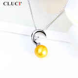 925 Silver Moon Pendant for Pearl Necklace