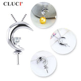 925 Silver Moon Pendant for Pearl Necklace
