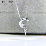 925 Silver Moon Pendant for Pearl Necklace