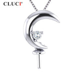 925 Silver Moon Pendant for Pearl Necklace