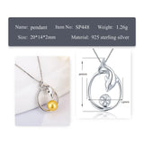 925 Silver Dolphin Pearl Pendant for DIY Jewelry Making