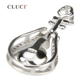 925 Silver Oval Women Pendant Zircon Charms Jewelry